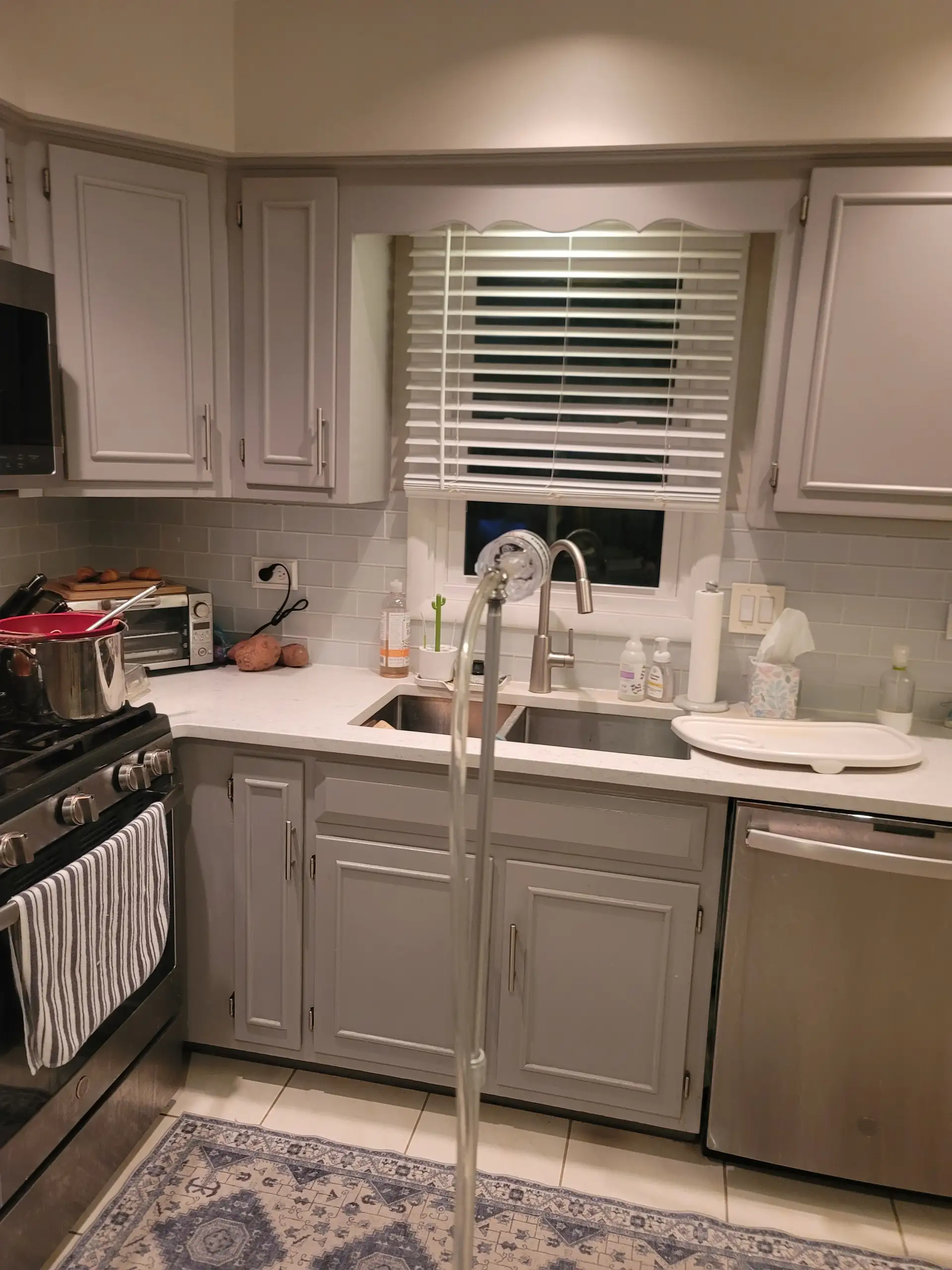 Professional mold testing in South Florida kitchen - air quality sampling